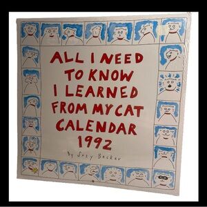 90s All I Needed To Know I Learned From My Cat 1992 Calendar vintage cats art